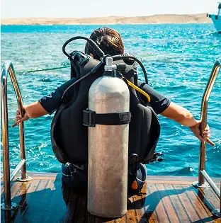 Diver On Ship
